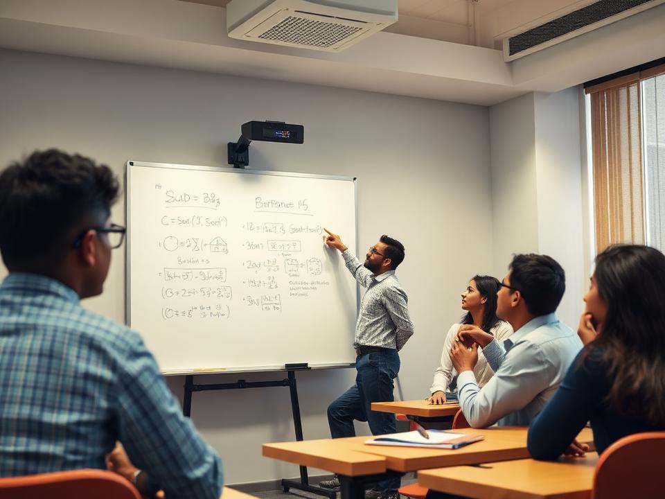 A Teach Nation faculty member teaching a senior secondary batch